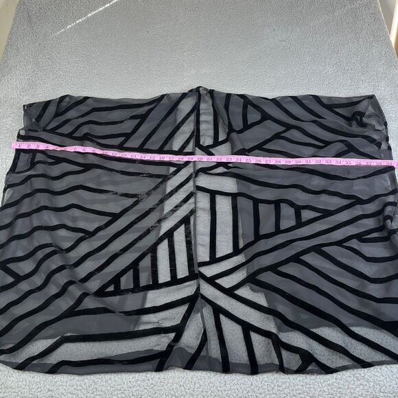 Torrid Cardigan Sweater Women 2/3 Black Open Front Sheer Mesh Velvet Flock Flowy - Picture 8 of 9